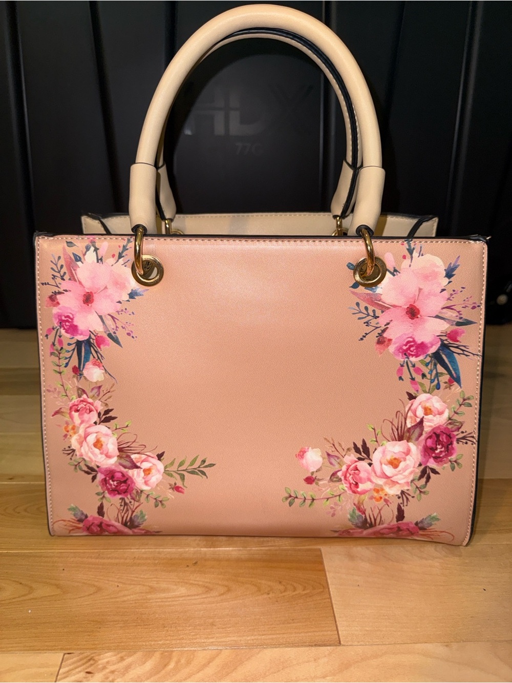 Stunning Floral Blush Structured Satchel Handbag NWOT